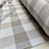 Gingham Checked Linen Fabric Plaid Material Buffalo Check Yarn Dressmaking, Curtains – 150cm wide – GREY & WHITE Checks