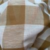 Gingham Checked Linen Fabric Plaid Material Buffalo Check Yarn Dressmaking, Curtains – 150cm wide – TAUPE Brown & WHITE Checks