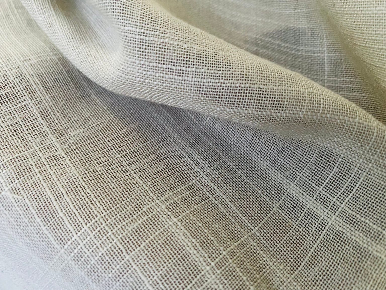 SAGE GREY Inbetween Voile Tulle Organza Fabric Linen Look Sheer
