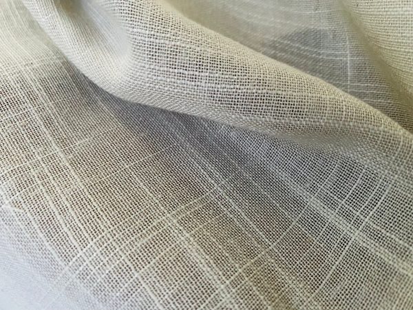 SAGE GREY Inbetween Voile Tulle Organza Fabric Linen Look Sheer Curtains Net With Lead Cord Weight Base – 280cm EXTRA Wide