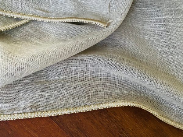 SAGE GREY Inbetween Voile Tulle Organza Fabric Linen Look Sheer Curtains Net With Lead Cord Weight Base - 280cm EXTRA Wide - Image 3
