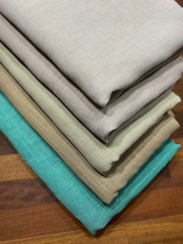 SAGE GREY Inbetween Voile Tulle Organza Fabric Linen Look Sheer Curtains Net With Lead Cord Weight Base - 280cm EXTRA Wide - Image 6