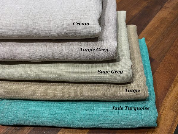 SAGE GREY Inbetween Voile Tulle Organza Fabric Linen Look Sheer Curtains Net With Lead Cord Weight Base - 280cm EXTRA Wide - Image 8