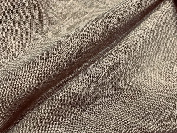 TAUPE Beige Inbetween Voile Tulle Organza Fabric Linen Look Sheer Curtains Net With Lead Cord Weight Base - 280cm EXTRA Wide - Image 4