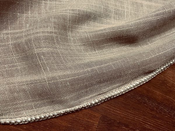 TAUPE Beige Inbetween Voile Tulle Organza Fabric Linen Look Sheer Curtains Net With Lead Cord Weight Base - 280cm EXTRA Wide - Image 5