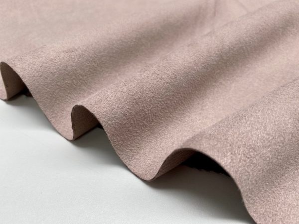 Beige BLACKOUT Faux Suede Polyester Fabric For Curtains Upholstery Material - 55"/140cm Wide - Image 2