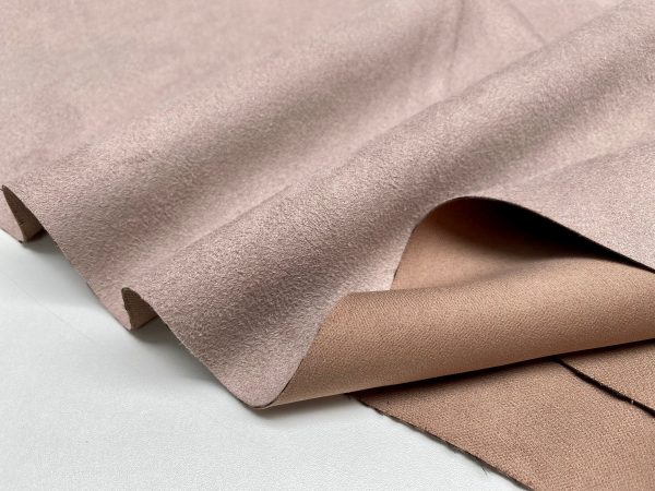 Beige BLACKOUT Faux Suede Polyester Fabric For Curtains Upholstery Material - 55"/140cm Wide - Image 3