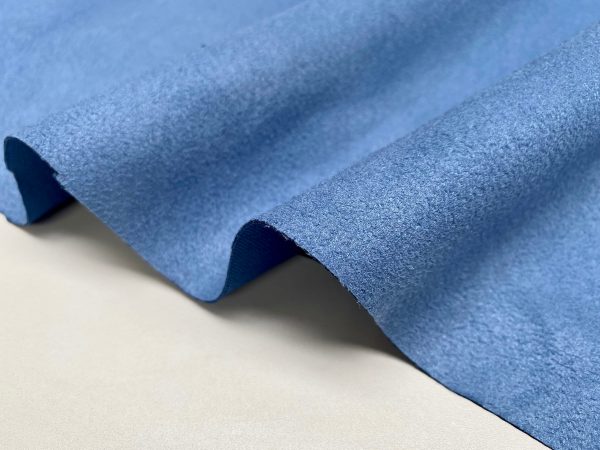 Blue BLACKOUT Faux Suede Polyester Fabric For Curtains Upholstery Material - 55"/140cm Wide - Image 3