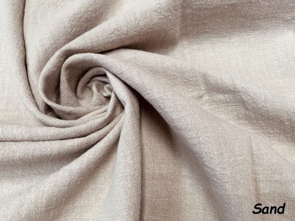 Sand Stone Washed Pure Plain Linen Fabric Material - 100% Linens Home Decor Bedding Clothes Curtains - 55" 140cm Wide - Image 2