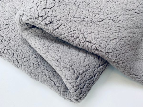 Sherpa Fleece Fabric Super Soft Stretch Material Home Decor Upholstery Dressmaking - 64"/165 cm Wide - GREY - Image 2