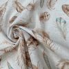 Feathers Fabric Falling Wing Falling Feather Canvas – Curtains, Upholstery, Dress Material – 140 cm or 55″ Wide Textile – Beige Turquoise