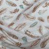 Feathers Fabric Falling Wing Falling Feather Canvas – Curtains, Upholstery, Dress Material – 140 cm or 55″ Wide Textile – Beige Turquoise