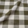 Gingham Linen Checked Linen Fabric Plaid Material Buffalo Check Cotton Yarn Tartan – 59″ or 150cm wide – Khaki & White