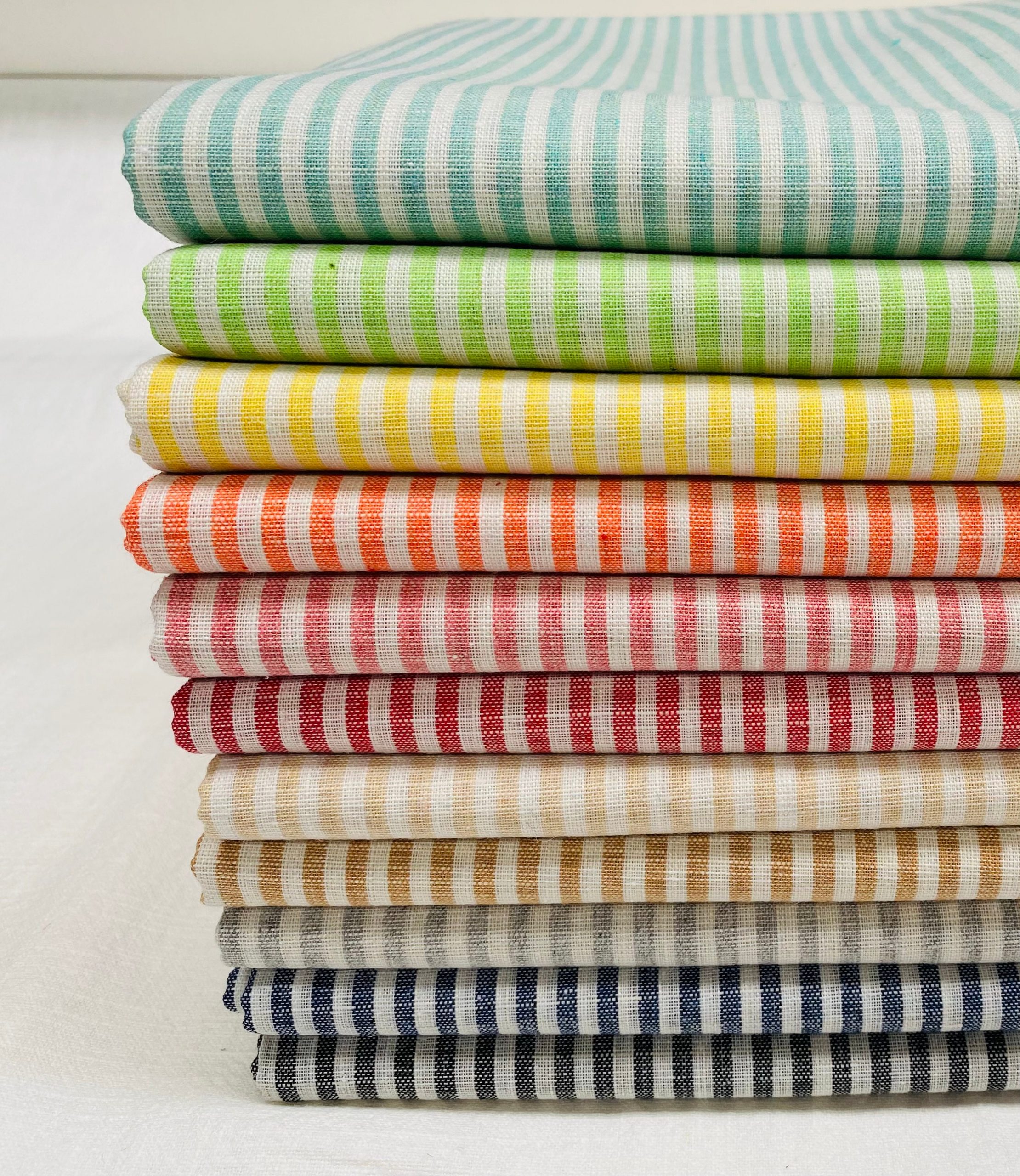Candy Stripe Linen Fabric Light Cotton Material Cute Striped White Lines  Home Decor, Dressmaking - 59 or 150cm wide - Lush Fabric