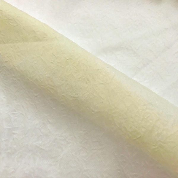Crushed Voile Taffeta Lightweight Soft Curtains, Dress Fabric Tutu Mesh Net Wedding Bridal Material - 59" or 150cm Wide - Ivory Cream - Image 2