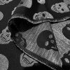 Skulls – Glitter Silver Thread Lurex Fabric Metallic Look Double Face Jacquard Material Curtain, Upholstery – 55″/140cm wide – Black