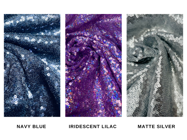 3mm Mini Sequins Fabric Material - 1 way stretch - 130cm or 51" wide - Matte Silver - Image 3
