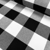 Dobby Buffalo BIG Checks Tartan Fabric Curtain Upholstery Cotton Material Plaid Scottish Royal Stewart Check 55″ or 140cm Wide Canvas BLACK