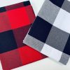 Dobby Buffalo BIG Checks Tartan Fabric Curtain Upholstery Cotton Material Plaid Scottish Royal Stewart Check 55″ or 140cm Wide RED Canvas