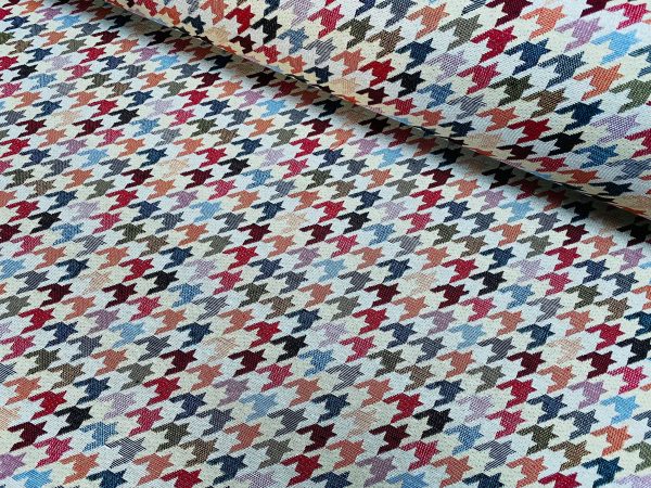Houndstooth Woven Gobelin Fabric Home Decor Tapestry Material for Curtains, Upholstery  - 55"/140cm Wide - Multicolour - Image 2
