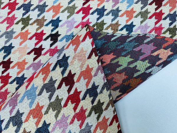 Houndstooth Woven Gobelin Fabric Home Decor Tapestry Material for Curtains, Upholstery  - 55"/140cm Wide - Multicolour - Image 5