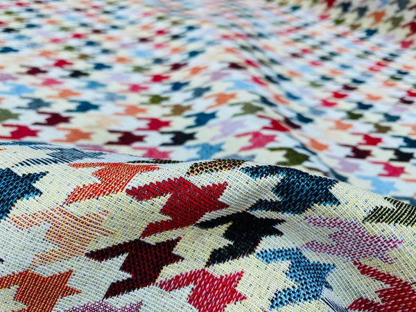 Houndstooth Woven Gobelin Fabric Home Decor Tapestry Material for Curtains, Upholstery  - 55"/140cm Wide - Multicolour - Image 6