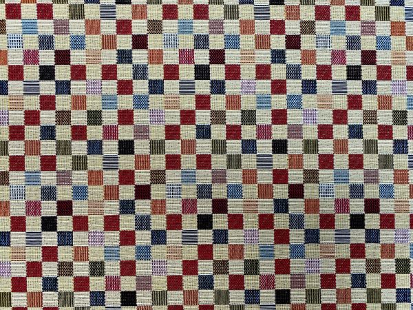 Teflon Woven  Squares Gobelin Outdoor Fabric Home Decor Tapestry Material for Curtains, Upholstery - 110"/280cm EXTRA Wide - Multicolour - Image 7