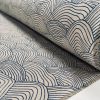 Blue Wave Geometric Waves Linen Look Fabric Curtain Material for Dress Decor Curtain Upholstery – 55″ or 140cm Wide Canvas