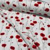 Red Poppy Flowers Fabric Remembrance Day Poppies Field Curtain Material for Dress Decor Curtain Upholstery – 55″ or 140cm Wide Canvas