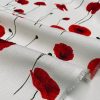 Red Poppy Flowers Fabric Remembrance Day Poppies Field Curtain Material for Dress Decor Curtain Upholstery – 55″ or 140cm Wide Canvas