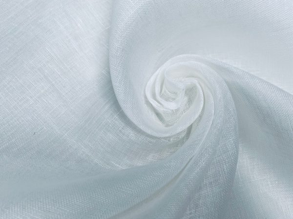 White Light Linen Fabric Material – 100% Linens Textile for Home Decor, Curtains, Clothes – 59″ or 150cm wide