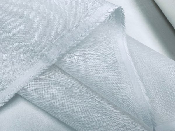 White Light Linen Fabric Material - 100% Linens Textile for Home Decor, Curtains, Clothes - 59" or 150cm wide - Image 3