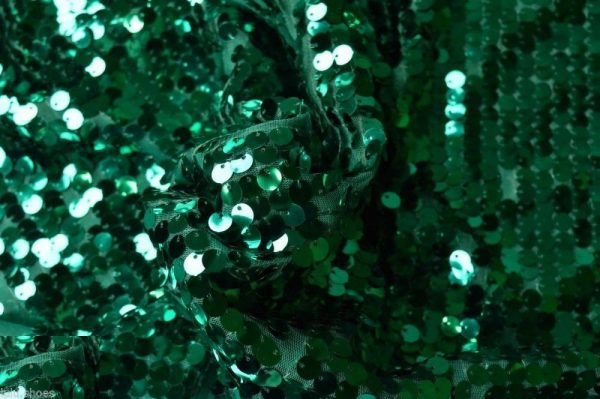 9mm Sequin Fabric Material Stretch Sparkling Paillettes Sequins – 130cm wide – Turquoise Blue