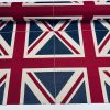 LARGE Union Jack Flag Retro Linen Look Heavy Jacquard Gobelin Upholstery Cotton Bag Cushion Panel Fabric UK Banner 70x70cm or 27”x27”