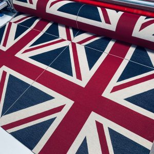 LARGE Union Jack Flag Retro Linen Look Heavy Jacquard Gobelin Upholstery Cotton Bag Cushion Panel Fabric UK Banner 70x70cm or 27''x27''