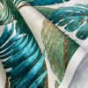 Teal Palm Leaves Banana Tropical Leaf Fabric Linen Look Material for Home Decor Curtain Upholstery – 53″ or 136cm Wide Canvas