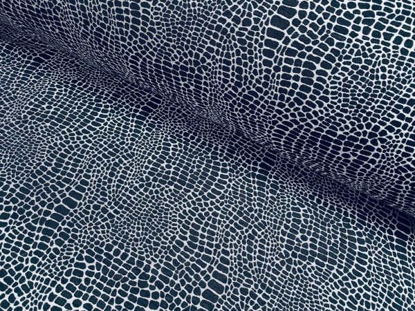Snake Gobelin Jacquard Fabric Home Decor Metallic Look Tapestry Material for Curtains Upholstery  110" or 280cm EXTRA Wide - Black & Silver - Image 2