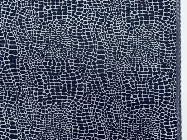 Snake Gobelin Jacquard Fabric Home Decor Metallic Look Tapestry Material for Curtains Upholstery  110" or 280cm EXTRA Wide - Black & Silver - Image 4