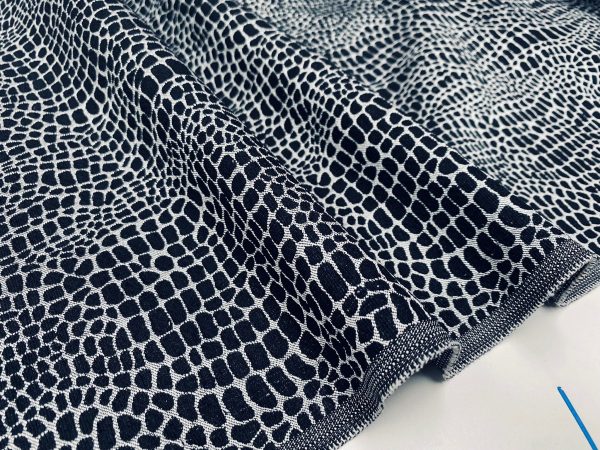 Snake Gobelin Jacquard Fabric Home Decor Metallic Look Tapestry Material for Curtains Upholstery  110" or 280cm EXTRA Wide - Black & Silver - Image 5