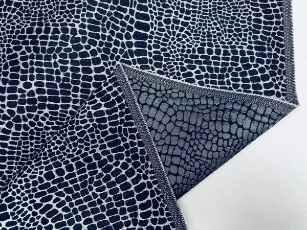 Snake Gobelin Jacquard Fabric Home Decor Metallic Look Tapestry Material for Curtains Upholstery  110" or 280cm EXTRA Wide - Black & Silver - Image 6