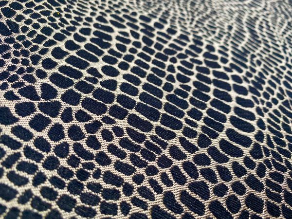 Snake Gobelin Jacquard Fabric Home Decor Metallic Look Tapestry Material for Curtains, Upholstery  - 55" or 140cm Wide - Black & Gold - Image 2