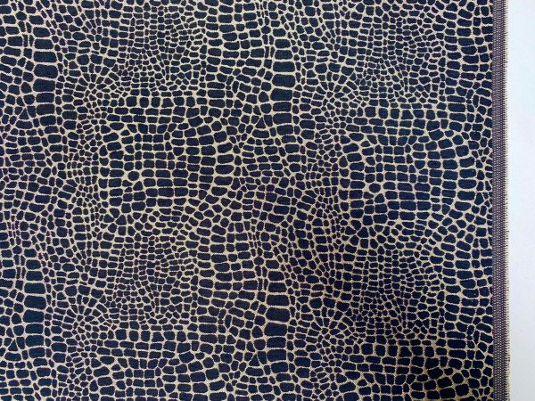 Snake Gobelin Jacquard Fabric Home Decor Metallic Look Tapestry Material for Curtains, Upholstery  - 55" or 140cm Wide - Black & Gold - Image 5