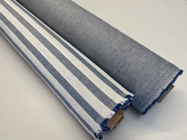 Linen Look Plain Culla Fabric Furnishing Curtain Upholstery Dressmaking Cotton Material 55"/140cm Wide Canvas - DENIM BLUE - Image 4