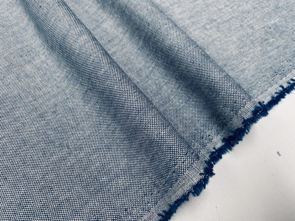 Linen Look Plain Culla Fabric Furnishing Curtain Upholstery Dressmaking Cotton Material 55"/140cm Wide Canvas - DENIM BLUE - Image 3