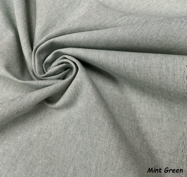 Linen Look Plain Culla Fabric Furnishing Curtain Upholstery Dressmaking Cotton Material 55"/140cm Wide Canvas - MINT GREEN - Image 2