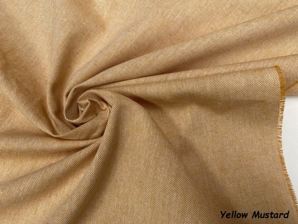 Linen Look Plain Culla Fabric Furnishing Curtain Upholstery Dressmaking Cotton Material 55"/140cm Wide Canvas - YELLOW MUSTARD - Image 2