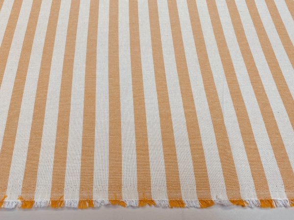 Linen Look White STRIPES Culla Fabric Furnishing Curtain Upholstery Dressmaking Cotton Material 55″/140cm Wide Canvas - Yellow Mustard - Image 4
