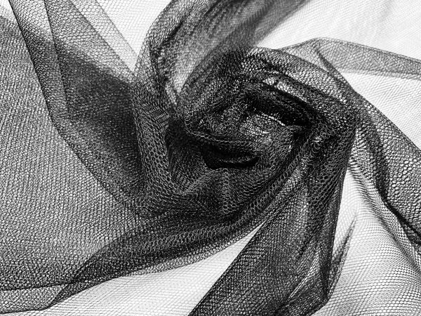 Dress TUTU Skirt Net Fabric Draping Tulle Curtains Mesh Wedding Decor Material 147cm (57") Wide - BLACK - Image 2