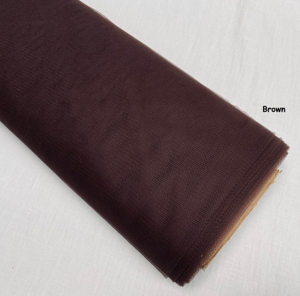 Dress TUTU Skirt Net Fabric Draping Tulle Curtains Mesh Wedding Decor Material 147cm (57″) Wide – BROWN
