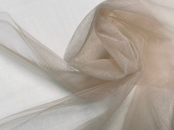 Dress TUTU Skirt Net Fabric Draping Tulle Curtains Mesh Wedding Decor Material 174cm (68") Wide - BEIGE TAN - Image 2